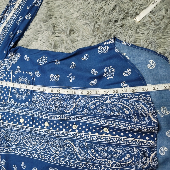 Polo Ralph Lauren Paisley print oversized shirt blue color size M - Picture 11 of 15